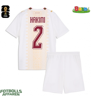 Marocko Achraf Hakimi #2 Bortaställ Barn VM 2026 Kortärmad (+ Korta byxor)